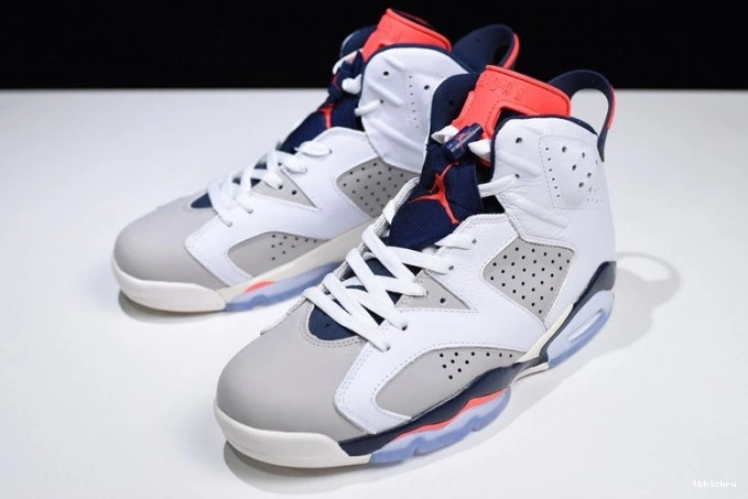 Cheap TBkick White Air 6 Infrared Retro Jordan Grey-Sail 23-Neutral Tinker 384664-104 0717
